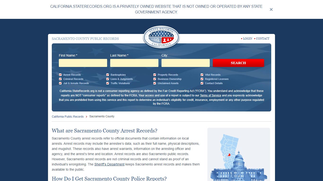 SACRAMENTO COUNTY PUBLIC RECORDS - StateRecords.org